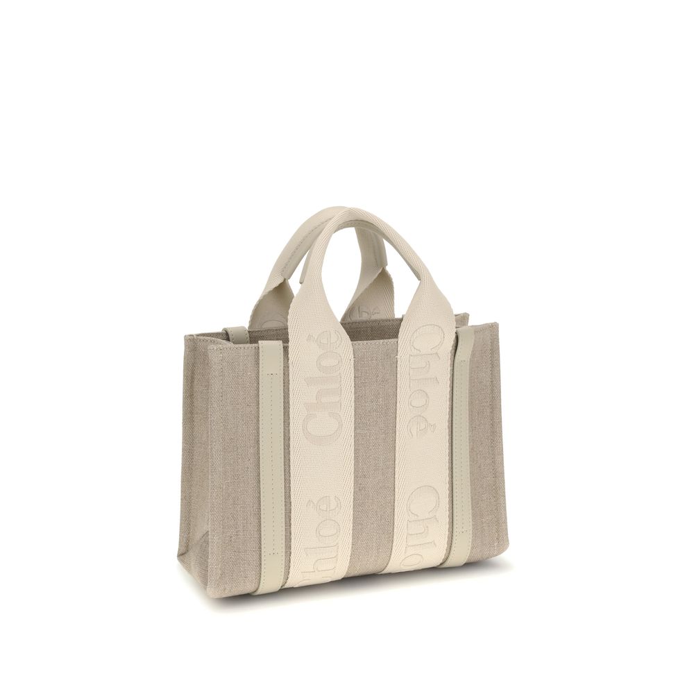 Chloé Beige Linen Handbag